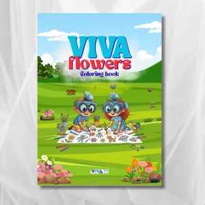 Malbuch „Viva Flowers“: Wunderschöne Blumenmotive für Feinmotorik und Konzentration, A5, 28 Seiten