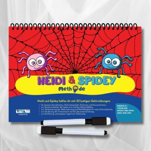 Heidi-und-Spidey-Methode: 32 Gehirnjogging-Übungen mit Spinnen und Spinnennetzen für Kinder und Erwachsene – Logik, Konzentration und Gedächtnis, ab 4 Jahren, A5, wiederverwendbar
