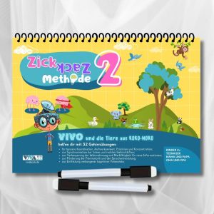 Zick-Zack-Methode 2: 32 Gehirnjogging-Übungen mit Tieren für Kinder und Erwachsene – Fokus, Konzentration und Feinmotorik, ab 4 Jahren, A5, wiederverwendbar