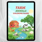 Farm Animals Coloring Book – Tiere auf dem Bauernhof: Ausmalbilder, Kreativität & Entspannung, ab 3 Jahren, digitales PDF-Format zum Ausdrucken (A4)