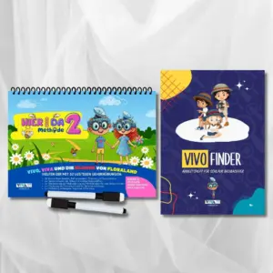 Set Hier-und-Da-Methode 2 + VivoFinder – innovative Übungen zum Gehirntraining + 2 abwischbare Marker