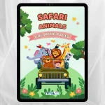 Safari Animals Coloring Book – Safaritiere: Ausmalbilder, Kreativität & Entspannung, Kinder ab 3 Jahren, digitales PDF-Format zum Ausdrucken (A4)