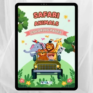 Safari Animals Coloring Book – Safaritiere: Ausmalbilder, Kreativität & Entspannung, Kinder ab 3 Jahren, digitales PDF-Format zum Ausdrucken (A4)