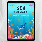 Sea Animals Coloring Book – Meerestiere: Ausmalbilder, Kreativität & Entspannung, Kinder 3+, digitales PDF-Format zum Ausdrucken (A4)