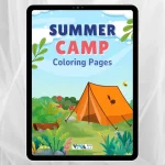 Summer Camp Coloring Book – Sommerlager: Ausmalbilder, Kreativität & Entspannung, Kinder 3+, Digitales PDF-Format zum Ausdrucken (A4)