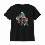 Kinder-T-Shirt mit Print „Vivo, Viva und Tino“, Schwarz, Baumwolle, exklusives Design von Vivabook