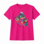 Kinder-T-Shirt mit Print „Vivo, Viva und Tino“, zyklam, Baumwolle, exklusives Design von Vivabook