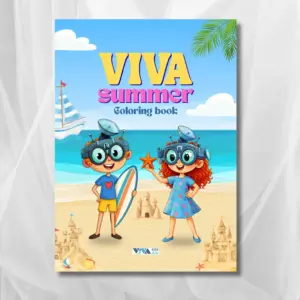 Malbuch „Viva Summer“: Ein Sommerabenteuer mit Vivo und Viva, A5, 28 Seiten