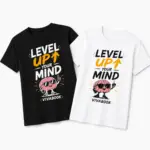 Kinder-T-Shirt mit Aufdruck „Level Up Your Mind“, Baumwolle, exklusives Design von Vivabook