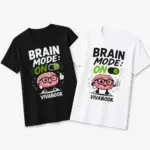 Kinder-T-Shirt mit Aufdruck „Brain Mode ON“, Baumwolle, exklusives Design von Vivabook