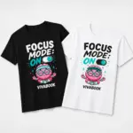 Kinder-T-Shirt mit Aufdruck „Focus Mode ON“, Baumwolle, exklusives Design von Vivabook